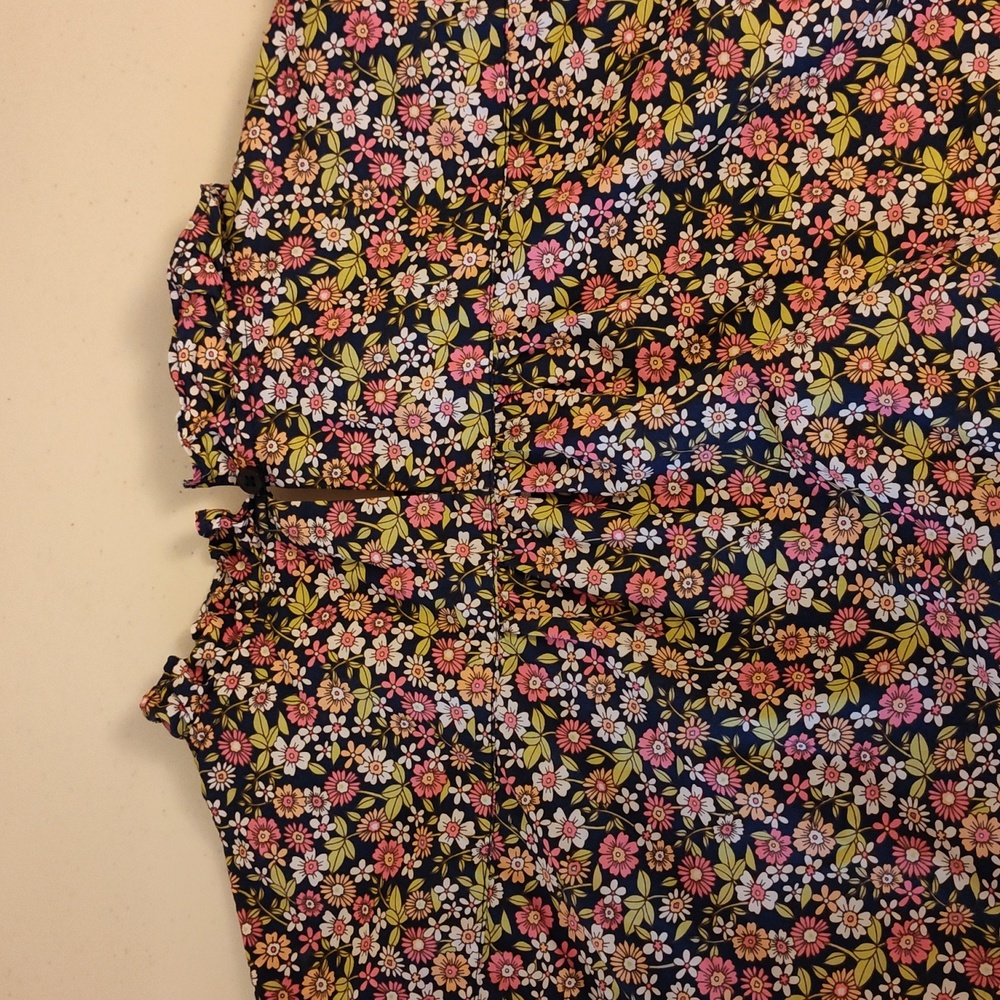 J Crew smocked puff-sleeve cotton poplin top in meadow floral size medium - Picture 4 of 7